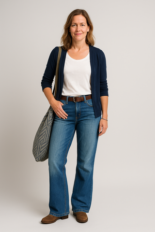 Damenjeans – Weite Denim-Jeans, trendig & bequem