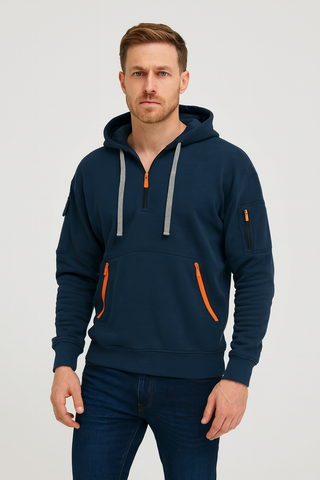 Herren Hoodie – Minimalistisches Design, Baumwollmischung, Vielseitig & Komfortabel