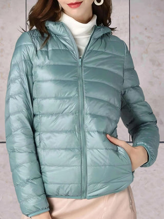 Damen jacke – Mit Kapuze aus Nylon, warm & elegant