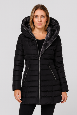 Damen jacke – Gepolstert mit Kapuze, Warm & Vielseitig