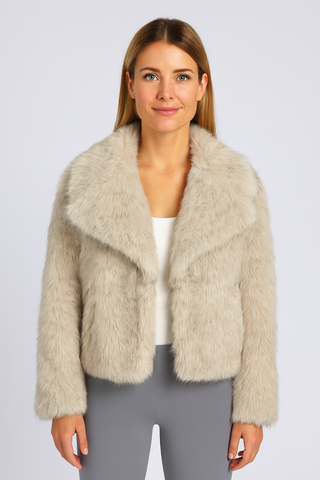 Damen Jacke – Luxuriöses Kunstfell, Elegant & Kuschelig