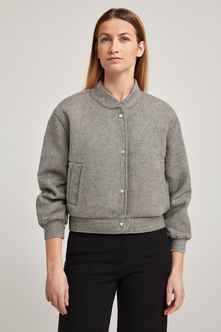 Damen jacke – Oversize-Bomber, Baumwolle, Lässig & Modern