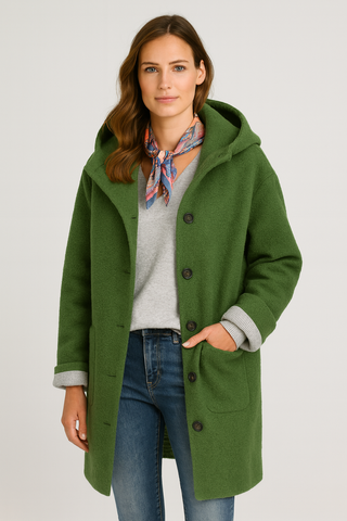 Damen mantel – Entspannte Passform, Wollgemisch, Elegant & Warm