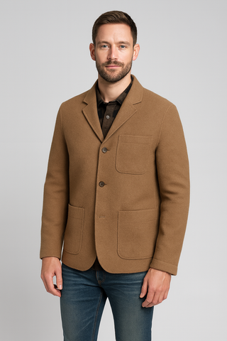 Herren Mantel – Wolloptik Einreiher, Klassisch & Modern