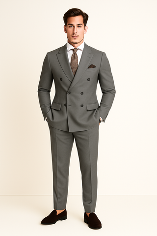 Herren Anzug – Doppelt geknöpft & Elegant, Schmal geschnitten & Festlich