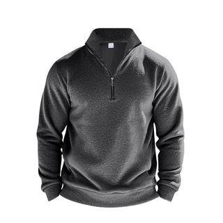 This men's sweatshirt features a half zipper design, crafted from breathable fabric for comfort. Its casual style makes it perfect for everyday wear, blending functionality with a 0