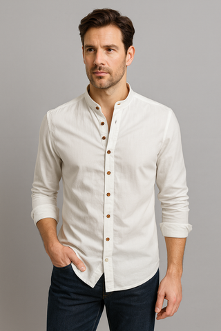 Herren Hemd – Leinen-Baumwolle, minimalistisch und raffiniert