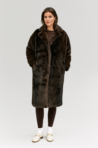 Damenmantel – Kunstfell, Luxuriös Damenjacke & Warm für Winter