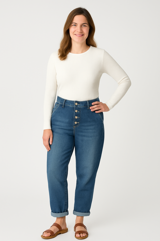 Damenjeans – Weit geschnitten aus Denim, modern & bequem