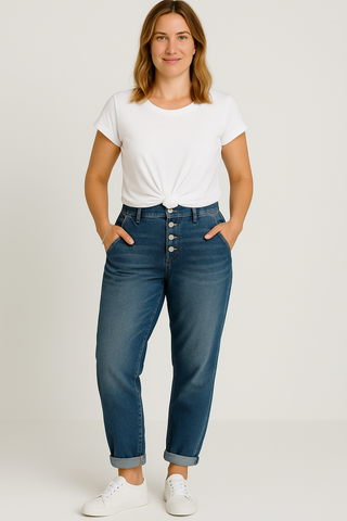 Damenjeans – High Waist aus Denim, vintage & bequem