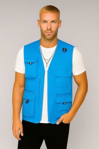 Herren Weste – Mesh-Design im Utility-Look, Atmungsaktiv & Funktional