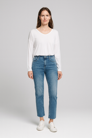 Damen Jeans – High-Waist Gerade, Figurfreundlich & Modisch