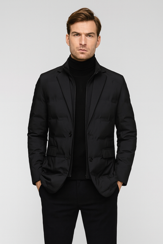 Herren Mantel – Stehkragen mit Reißverschluss, Warm & Stilvoll