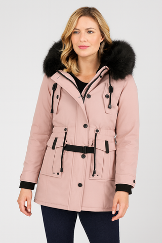 Damen Jacke – Kunstpelzbesatz, Stylisch & Bequem