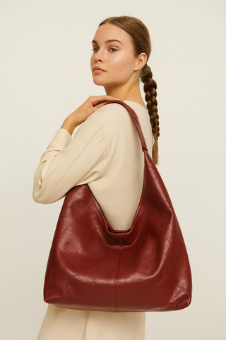 Damen Schultertasche – Vintage Stil, Leder, Elegant & Praktisch