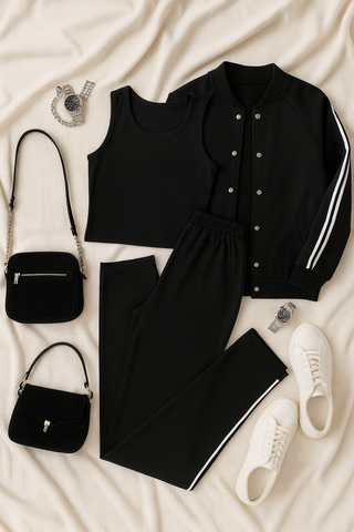 Damen Set – Dreiteiliges Design, Hochwertiger Stoff, Vielseitig & Komfortabel