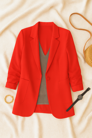 Damen Blazer – Langer Schnitt, Hochwertiger Stoff, Elegant & Vielseitig