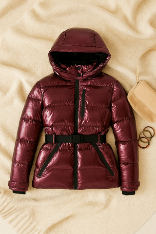 Damen jacke – Pufferjacke mit Kapuze, Elegant & Warm