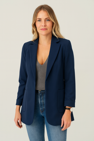 Damen Blazer – Langer Schnitt, Hochwertiger Stoff, Elegant & Vielseitig