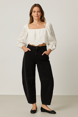 Damenhose – Weit geschnitten aus Stretch, bequem & lässig