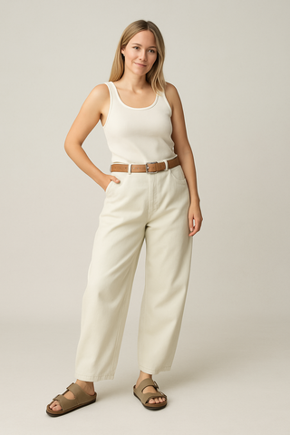 Damenhose – Weit geschnitten aus Stretch, bequem & lässig
