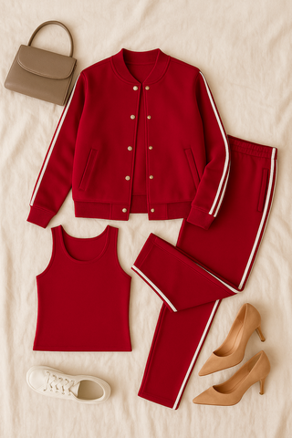 Damen Set – Dreiteiliges Design, Hochwertiger Stoff, Vielseitig & Komfortabel