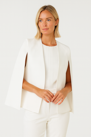 Damen Blazer – Cape Style, Strukturstoff, Elegant & Modern
