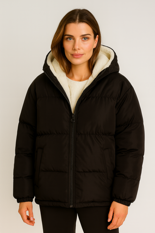 Damen jacke – Wattiert, Warm & Funktional, Mit Verstellbarer Kapuze