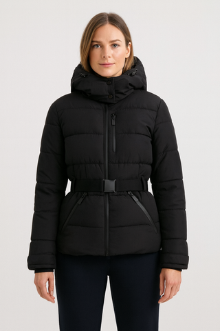 Damen jacke – Pufferjacke mit Kapuze, Elegant & Warm