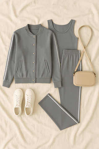 Damen Set – Dreiteiliges Design, Hochwertiger Stoff, Vielseitig & Komfortabel