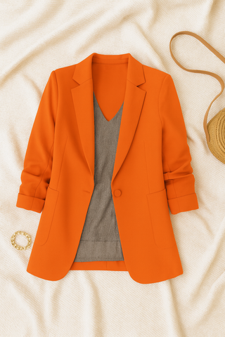 Damen Blazer – Langer Schnitt, Hochwertiger Stoff, Elegant & Vielseitig