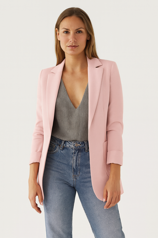 Damen Blazer – Langer Schnitt, Hochwertiger Stoff, Elegant & Vielseitig