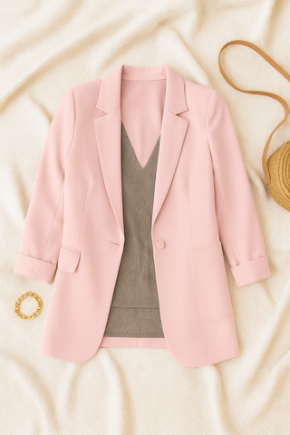Damen Blazer – Langer Schnitt, Hochwertiger Stoff, Elegant & Vielseitig