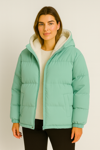 Damen jacke – Wattiert, Warm & Funktional, Mit Verstellbarer Kapuze
