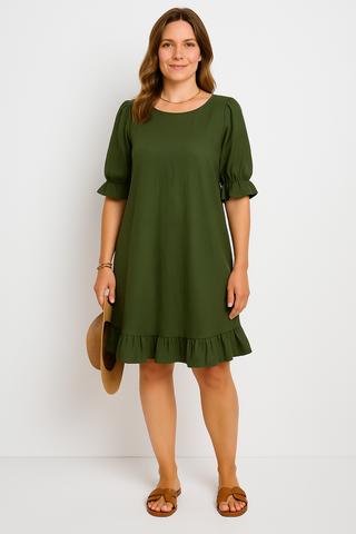 Damenkleid – Rundhals im Sommerstil, elegant & leicht