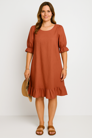 Damenkleid – Rundhals im Sommerstil, elegant & leicht