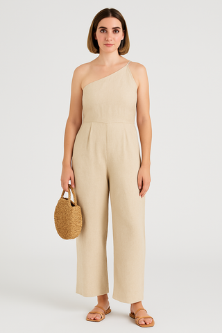 Damenjumpsuit – One-Shoulder im Sommerstil, elegant & luftig