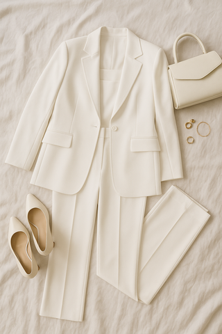 Damen Business Set – Klassischer Komfort Fit Blazer & Hose