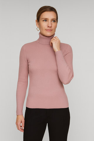 Damen Pullover – Hochkragen Strick, Warm & Slim