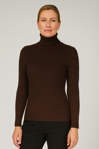 Damen Pullover – Hochkragen Strick, Warm & Slim