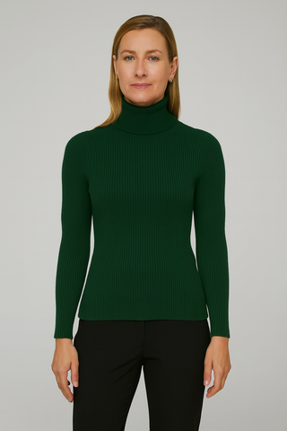 Damen Pullover – Hochkragen Strick, Warm & Slim