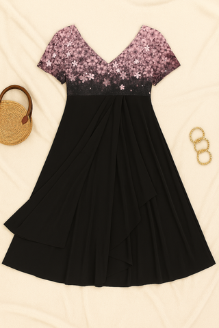 Damen Kleid – V-Ausschnitt Partykleid, Süß & Figurbetont