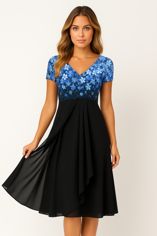 Damen Kleid – V-Ausschnitt Partykleid, Süß & Figurbetont