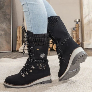 These women's ankle boots feature a stylish lace-up design, crafted from warm, durable materials for comfort. Their elegant style makes them perfect for winter adventures, 0