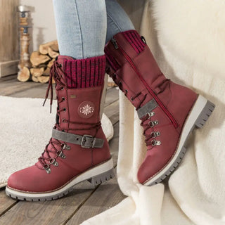 Stylish women's winter boots featuring a lace-up design, crafted from warm and comfortable materials, perfect for elegant winter adventures. 3