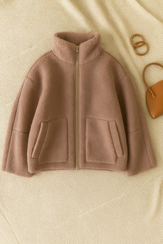 Damenjacke – Oversized Stil, Lammwolle, Gemütlich & Vielseitig