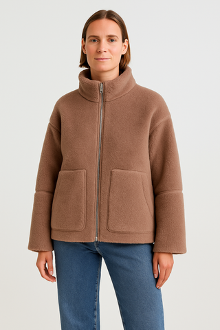 Damenjacke – Oversized Stil, Lammwolle, Gemütlich & Vielseitig