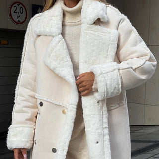 Damen Jacke – Kunstfell-Design, Weich & Oversized