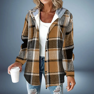 Damen Karierte Kapuzenjacke – Gemütlich, Stilvoll & Warm