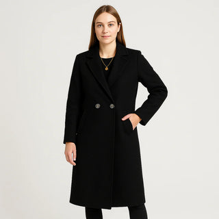 Damen Mantel – Langer Wollmix, Warm & Raffiniert